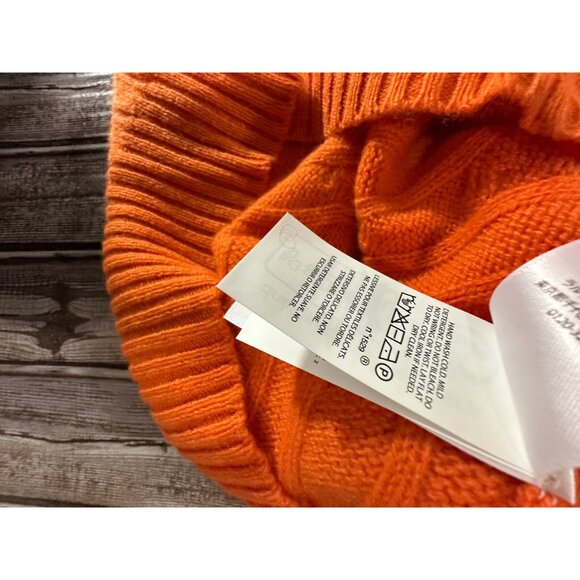 Polo Ralph Lauren 100% Cashmere Cable Sweater Size S color orange NWT mspr 498 - Picture 4 of 8